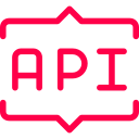 Red-pink API text