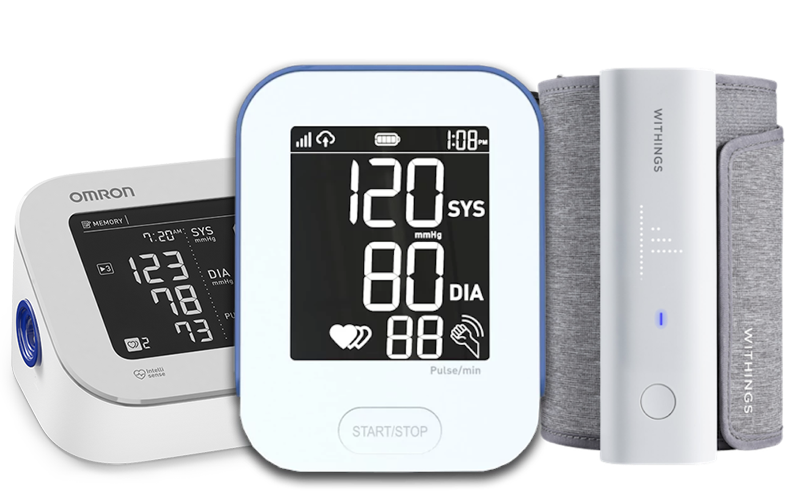 4G cellular-enabled blood pressure cuffs (one of each): Withings BPM Connect Pro and Pylo PY-802-LTE