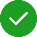 Green circle with white checkmark aligned vertically and horizontally in middle