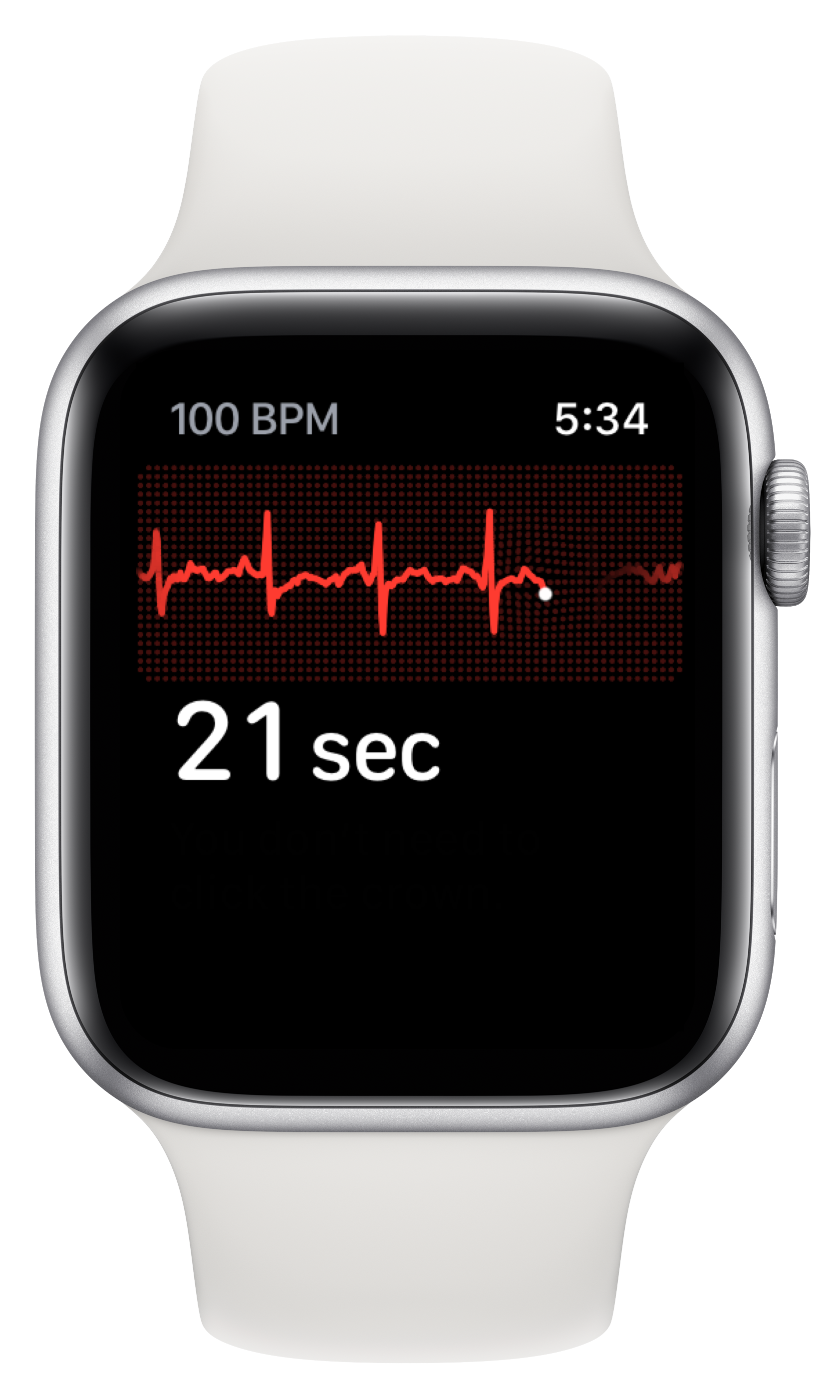 Apple Watch vector (white bands with red ECG on black watch face)