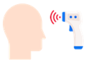 Human head and wireless thermometer