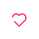Smartwatch with red heart and white heartbeat line